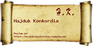 Hajduk Konkordia névjegykártya